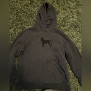 blackish blue colored black dog pullover hoodie